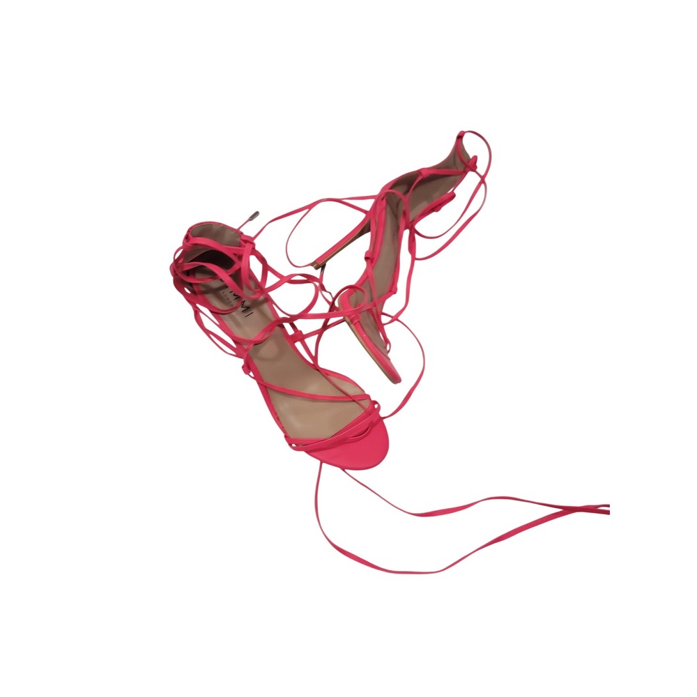 Simmi London Neon Pink Lace Up Stiletto Sandals Womens Strappy Wrap High Heels